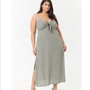 Plus Size Tie-Front Maxi Dress